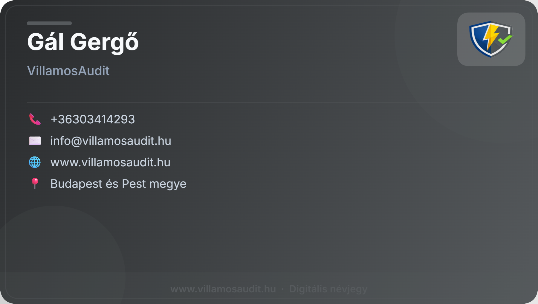 VillamosAudit digitális névjegy